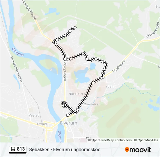 813 Bus Line Map