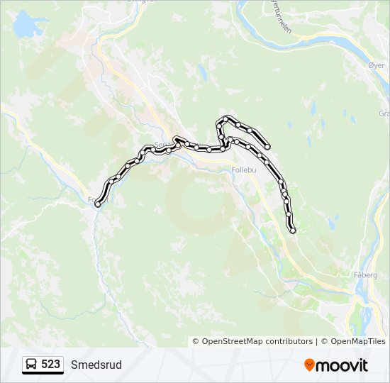 523 bus Line Map