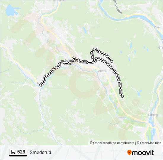 523 buss Linjekart