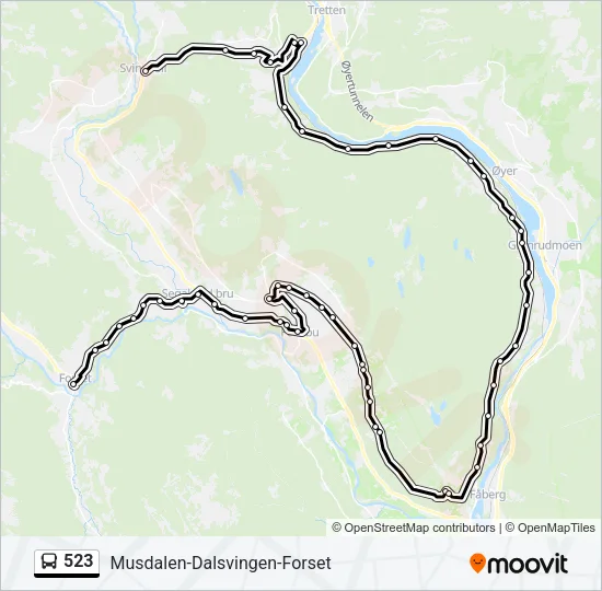 523 Bus Line Map