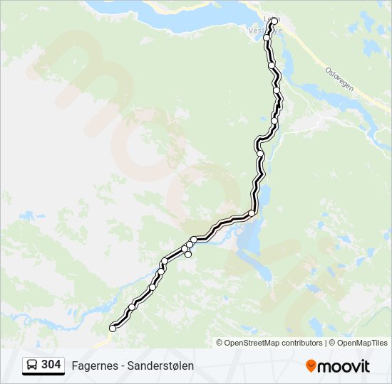 304 bus Line Map