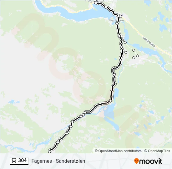 304 Bus Line Map
