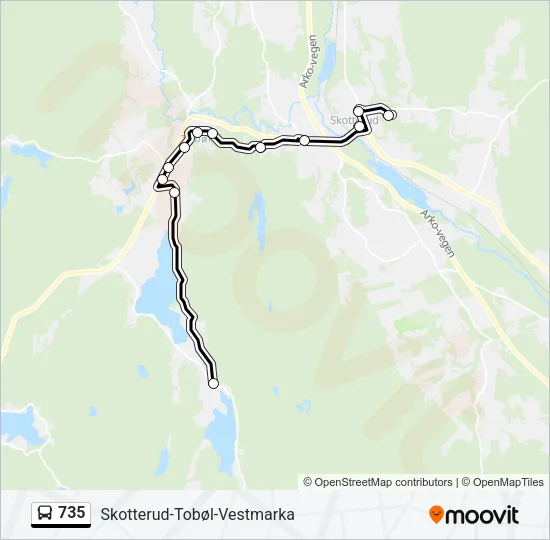 735 Bus Line Map