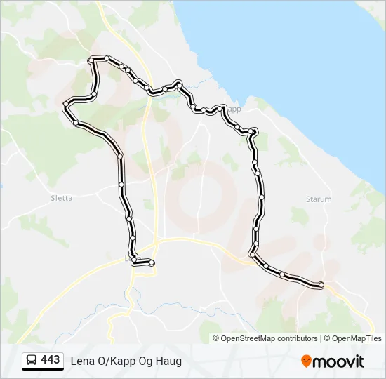 443 Bus Line Map