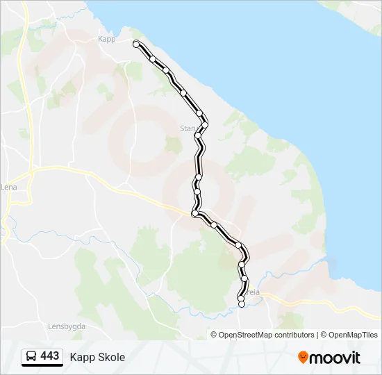 443 Bus Line Map