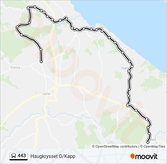 443 Bus Line Map