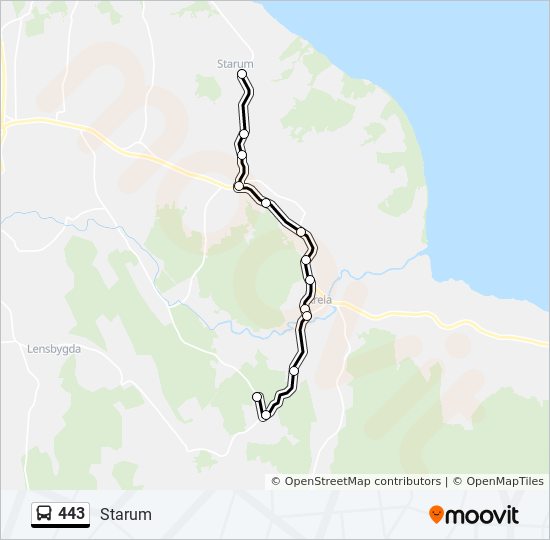 443 bus Line Map