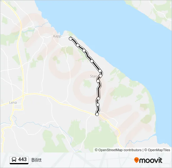443 Bus Line Map