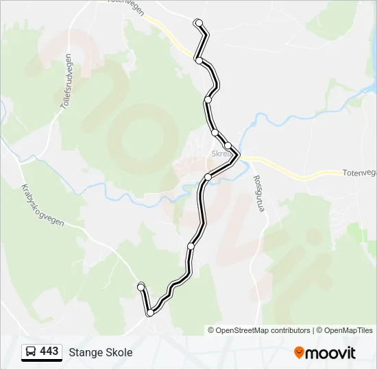 443 Bus Line Map