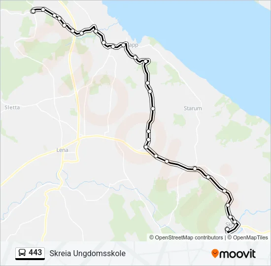 443 Bus Line Map