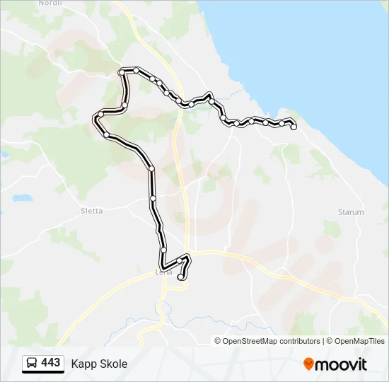 443 Bus Line Map