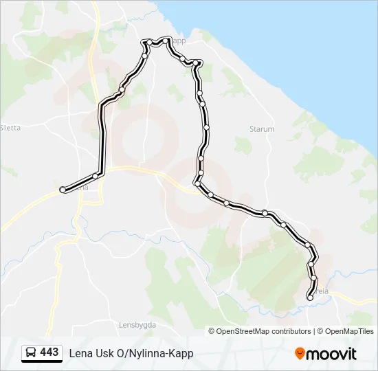 443 Bus Line Map