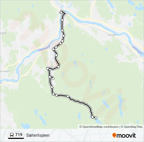 719 Bus Line Map