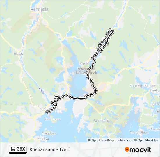 36X Bus Line Map