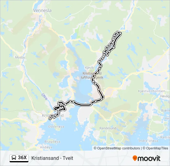 36X Bus Line Map