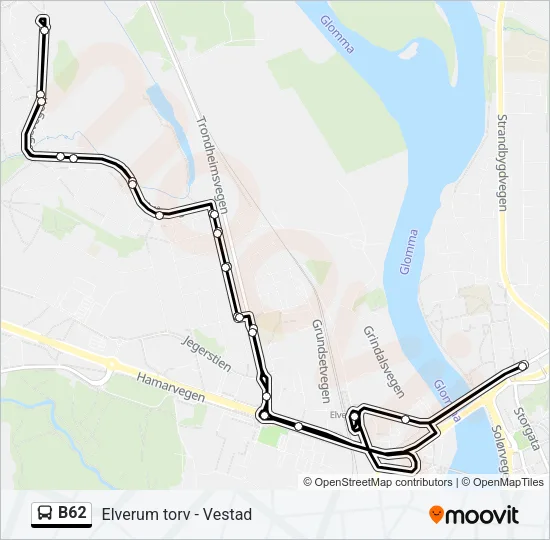 B62 Bus Line Map