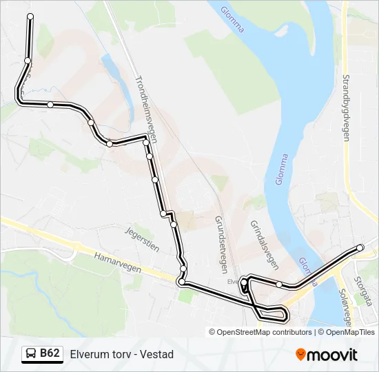 B62 Bus Line Map