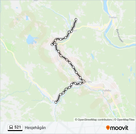 521 Bus Line Map