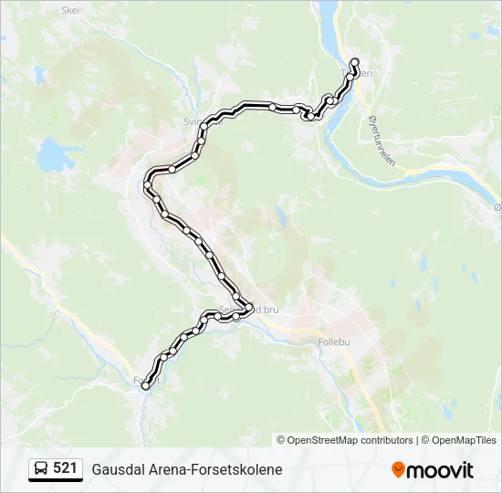 521 Bus Line Map