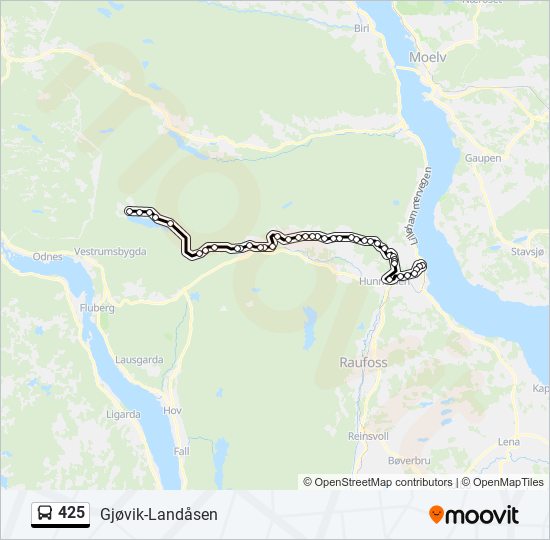 425 bus Line Map