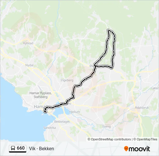 660 Bus Line Map