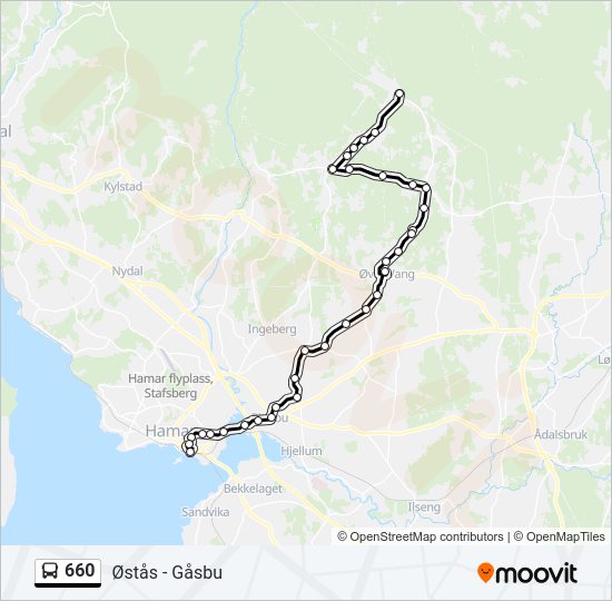 660 bus Line Map