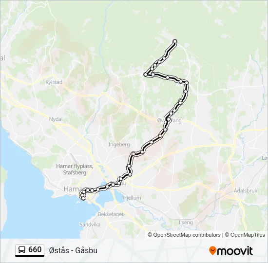 660 Bus Line Map