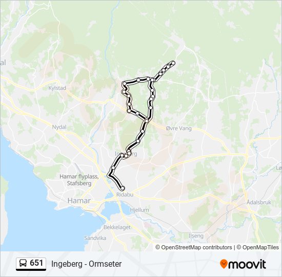 651 bus Line Map