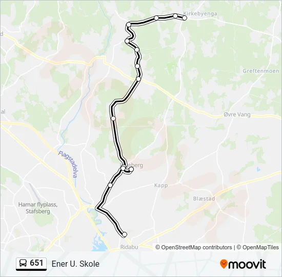 651 Bus Line Map