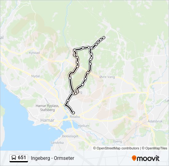 651 Bus Line Map