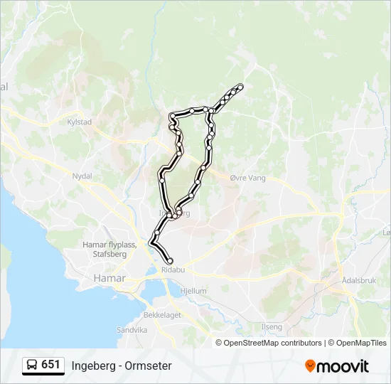 651 Bus Line Map