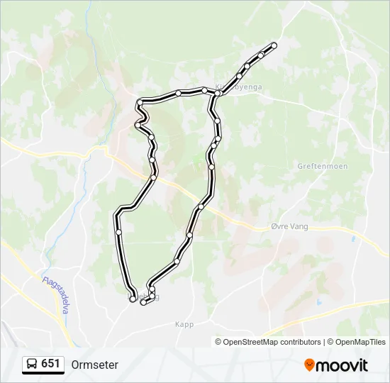 651 Bus Line Map