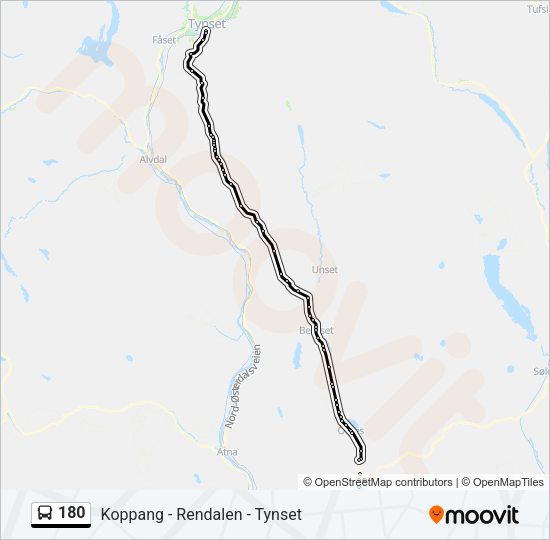 180 Bus Line Map