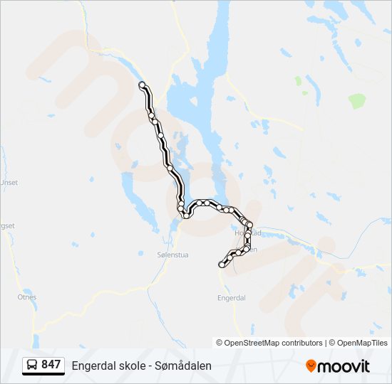 847 bus Line Map