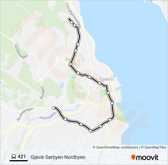 421 bus Line Map