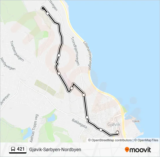 421 Bus Line Map
