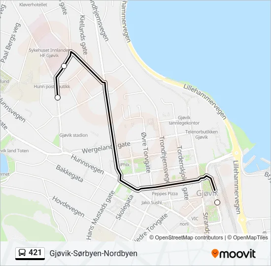 421 Bus Line Map