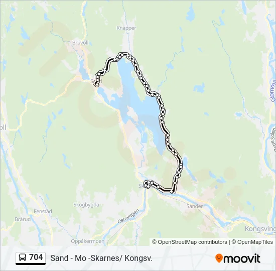 704 Bus Line Map
