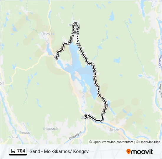 704 Bus Line Map