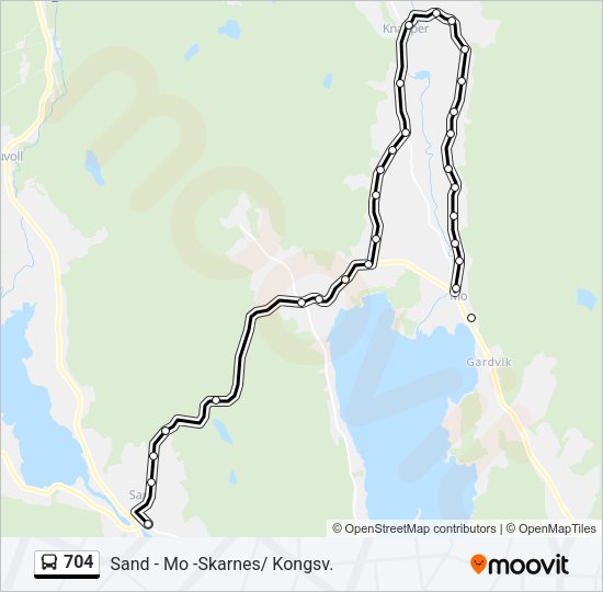 704 Bus Line Map
