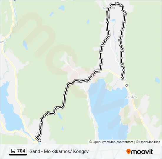 704 Bus Line Map