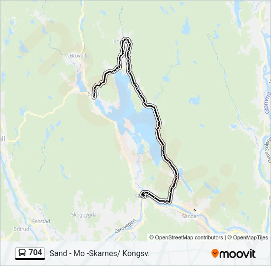 704 Bus Line Map