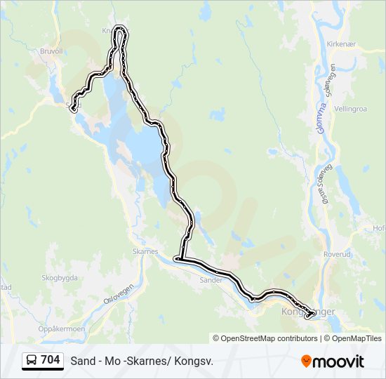 704 bus Line Map