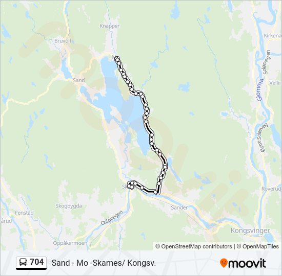 704 Bus Line Map