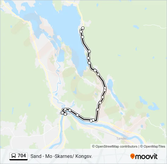 704 Bus Line Map