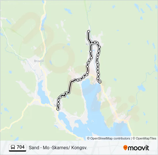 704 Bus Line Map