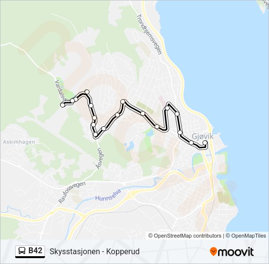 B42 Bus Line Map