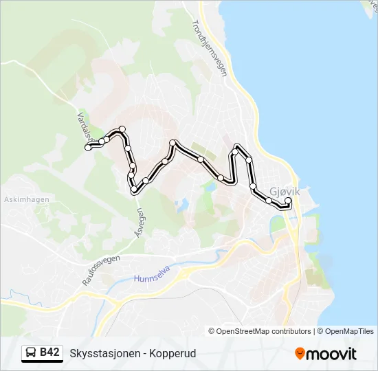 B42 Bus Line Map