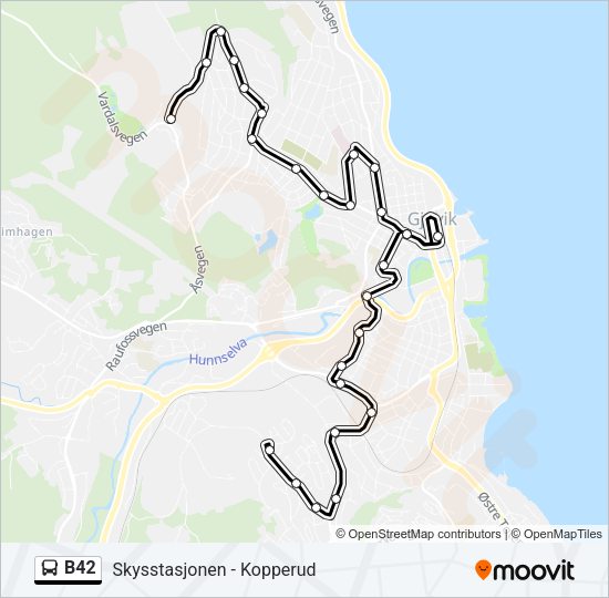 B42 Bus Line Map