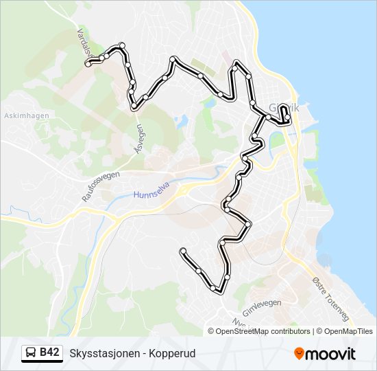 B42 Bus Line Map